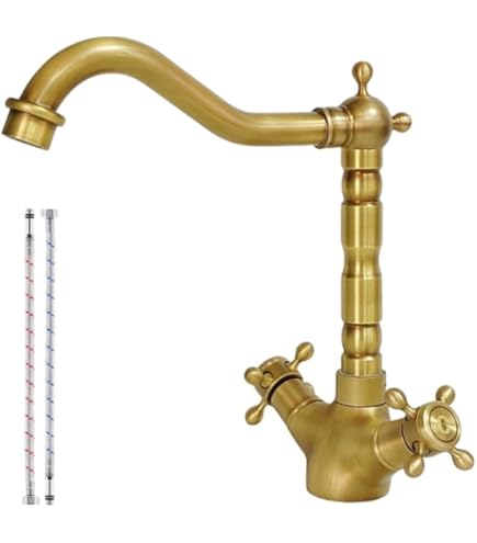 DP Bath Rubinetto Lavello In Stile Antico: Finitura Bronzo Almendro Con Manopole In Zinco - Foto 9