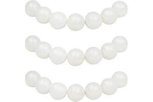 ‎MJDCB MJDCB Perlen zum Auffädeln 6mm 60 stück Weiße Jade Halbedelsteine Perlen mit Loch Natürliche Lose Runde Steinperlen für Herstellung Schmuck Armbänder Halsketten