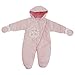 Baby Girls I Love You Tree Design All In One Hooded Winter Snowsuit (9-12 Months) (Pink)