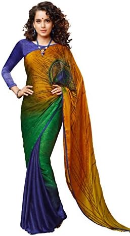 DivyaEmporio Women's Georgette Designer Saree
