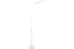‎BEL AIR HOME Bel Air Home - LED-Stehlampe 8W Serie Office, dimmbar mit 3 Lichttemperaturen (3000K, 4000K, 6500K), höhenverstellbar (145-190cm), USB-Stecker, modernes Design, Weiß