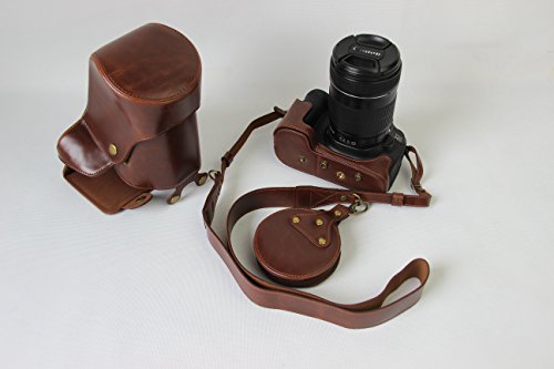 Plein de fond de protection d ouverture Version protection en cuir PU Camera Bag Case avec tr  pied Conception Compatible Pour Canon EOS 5D Mark IV 5D4 avec l   paule de cou de ceinture et de la carte de stockage Marron fonc  