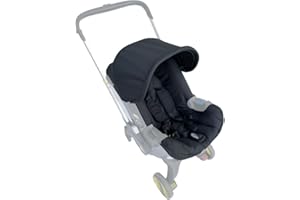 Brogtorl Kit fasciatoio per passeggino Vestiti, tettuccio, cuscino del sedile compatibile con Doona Protezione per seggiolino auto (nero)