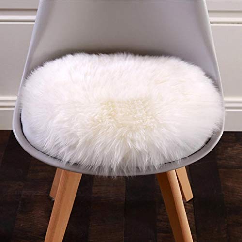 HLZDH Faux Pelliccia di Agnello di Pecora Tappeto Sintetica Decorativa Fell in Super Soffice Pelliccia di Agnello Imitazione Tappeto Longhair Effetto Pelliccia Divano Letto(45 X 45 CM Rotondo Bianco)