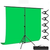 Genel 2m x 2m Yeşil Fon Perde Seti, Chroma Key Green Screen Kit, T Braket Stand, 5 Klips ile Birlikte, Fotoğraf Video &Ccedil;ekimi 