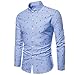 Produktbild Luckycat Herren Herbst Casual Fashion Slim Fit Baumwolle Print Langarm Shirt Top Bluse Mode 2018