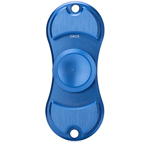 Preisvergleich Produktbild Fidget Spinner - OKCS - Spielzeug Spinner Stresslöser ADD ADHS Konzentration Edelstahl - Blau
