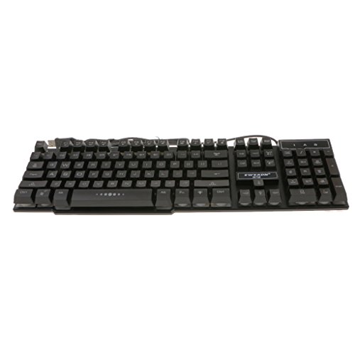 détail MagiDeal USB Clavier De Jeu LED Illuminé Gaming Keyboard Ergonomique Imperméable - Noir