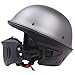 Produktbild WeeLion Erwachsenen Motocross Hooligan Helm, abnehmbare Maske Harley Retro Persönlichkeit Helm, DOT zertifizierte Männer und Frauen, matt grau,L