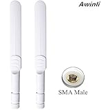 SMA 4G Antenna 9DBI GSM High Gain 4G LTE Antenna High Performance Wifi Signal Booster Amplifier Modem Adapter Network Reception Long Range Antenna Receiver for Mobile Hotspots (2Pack White)