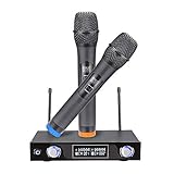 ♫【Zweikanal-Handmikrofon】: 2 Richtmikrofone mit Nierencharakteristik liefern klaren und lauten HiFi-Klang. Ideal für die Kirche, Hochzeit im Freien, Familienunterhaltung, kleine DJ KJ Bühne, Geburtstag Patry, Konferenz, Klassenzimmer, kleine Karaoke-Nacht, Veranstaltungen usw.