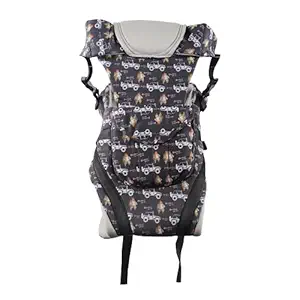 Steelbird Premium Kids 4-in-1 Adjustable Baby Carrier Cum Kangaroo Bag with Lumbar Support-Lightweight and Breathable-Back-Front Carrier for Baby with Safety Belt-Max Weight Up to 15 Kg (Grey George)