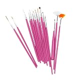 Generic - Juego de 15 pinceles para uñas, color rosa