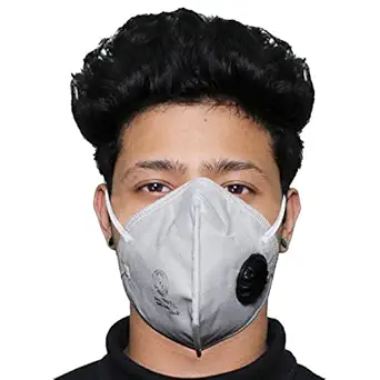 AllExtreme P18-N95 5 Layer Face Mask with Nose Pin & Respirator Valve Bacterial Filtration Efficiency(BFE)?95%, SITRA & DRDO Approved Certified by CE, ISO & GMP (1 Pc)