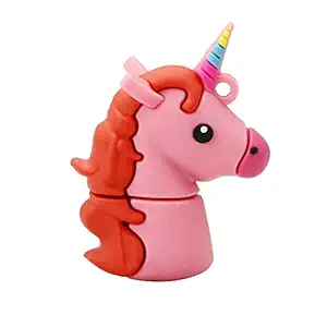 Tobo - Novelty Pink Unicorn Shape Design USB 2.0 Flash Drive Cute Memory Stick Horse Thumb Drive Data Storage Pen Drive Cartoon Jump Drive Gift. (16GB)