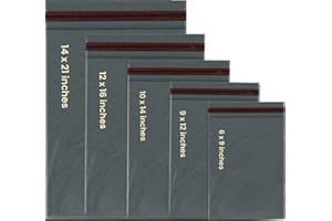 50 Mixed Grey Mailing Bag, 5 SIZES, 10 BAGS EACH, Postal Bags, Self Seal, Strong And Waterproof Postal Bags,For Shipping And Mailing, Poly Mailers. Iedahcit Packaging