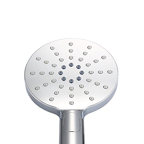 DSIKER® Wellness wasserspar Duschkopf, 3 verschiedenen Strahlfunktionen,Push-Control-Flow Control-Taste für einfache Einhandbedienung Wellnessbrause, Brausekopf, Brause, showerhead,Rainshower Regendusche Duschbrause Handbrause,3 Strahlarten,chrom - 5
