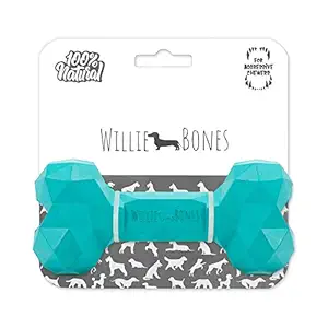 Willie Bones | Modern Dog Chew Toy | Almost Indestructible Dog Toys for Aggressive Chewers | Tough + Durable + Strong Natural Rubber Bone Toy for Small + Large Dogs + Puppy Teething | Boredom Chews