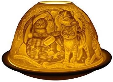 Light-Glow Christmas Cats Candle Holder Dome