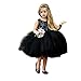 Produktbild Outfits Sets Kind Janly 0-4 Jahre altes Mädchen Herz Pailletten Kleid Party Prinzessin Tutu Tüll Kleider (1-1.5 Jahre altes, Schwarz)