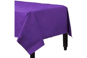KARRMA LTD. 4 x Purple Paper Table Cloth 90 x 90cm Disposable Table Cover For All Occasions Baby Shower, Wedding, Birthday, Christmas, Halloween, Easter Party Decorations