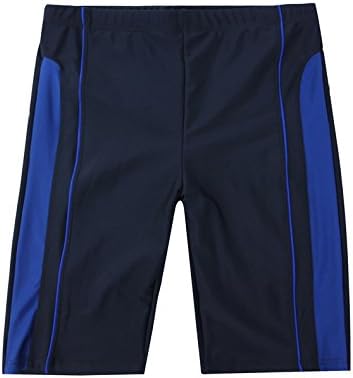 TOAHE Men's Swimming Trunks Middle-Aged Conservative Swim Trunks Spa Swimming Trunks,Blue-XXXXXL