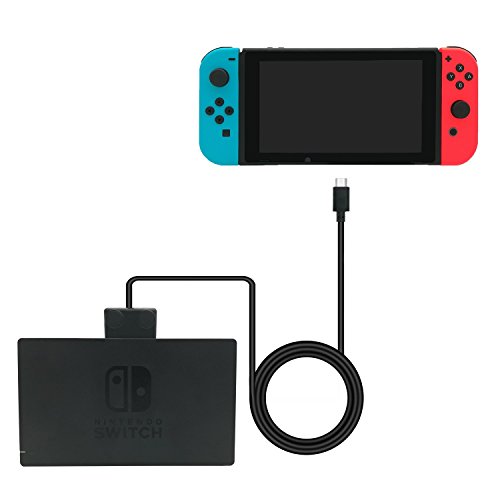 Preisvergleich Produktbild Nintendo Switch Lade Kabel Station USB-C Verlängerungskabel, 10Gbps DatentransferGeschwindigkeit 1m - Schwarz