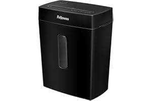 Fellowes Destructeur de documents FS-8C, destructeur de papier avec agrafes, carte de crédit, coupe croisée, corbeille 15L, 8 feuilles, usage individuel, télétravail, noir, 5013801, exclusivité Amazon