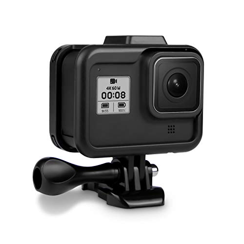 Kupton Telaio Case per GoPro Hero8 Nero Custodia Protettiva Telaio con Zoccolo per Attacco Rapido e Vite per Go PRO Hero8 Nero (Black)