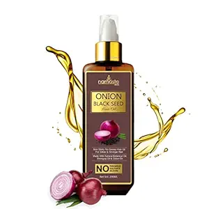 Natural Onion Black Seed Onion Hair Oil for hair growth with Onion & Redensyl for Hair Fall Control | Anti Dandruff Hair Oil |Hair Growth Oil & for Shine Hair| 200 ml|