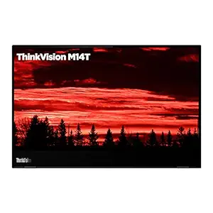 Lenovo ThinkVision M14t 14� (35.56 cms) FHD IPS (1920x1080) Touchscreen 300 nits Monitor, USB Port, 60Hz Refresh Rate, Active Pen with Battery, Tilt, Height Adjust Stand, 62A3UAR1WW-Raven Black