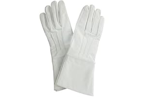 Cadet Direct White Leather Gauntlet Gloves