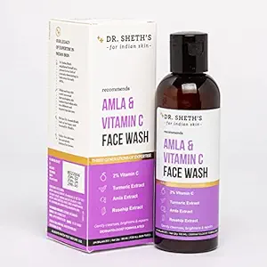 Dr. Sheths Amla & Vitamin C Face Wash, with Turmeric, Amla and Rosehip extract | gently cleanses and brightens | 100ml