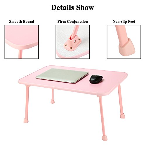 Große Bett Tablett nnewvante Laptop Schreibtisch Schoß Schreibtisch faltbar tragbare stehend Outdoor Camping Tisch, Breakfast Lesung Tablett Halter für Couch Boden Studenten Young Farbe - 4