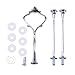 Produktbild LVPY Crown 3-Tier Fruit Cake Plate Stand Center Griff Armaturen Hardware Rod, Platten sind nicht enthalten - Silber glänzend