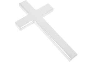 DEARMAMY Cross Catholic Home Decor Rustic Wood Crucifix Large Crucifix Wall Hanging Wood Standing Altar Decoration Ornament Christian Crucifix Wall Decor Very Sculpture Rural Wooden White