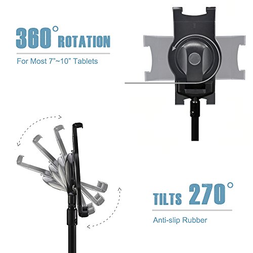 coolplay Boden Stativ Ständer für Tablets und iPads mit, der bag|professional Halterung Halter mit Höhe und 360 Grad rotation|perfect verstellbar für 17,8 cm-10 „iPad/mini, Samsung Galaxy Tab, Smartphones - 4