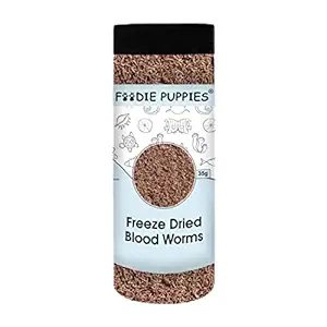 Foodie Puppies Freeze Dried Blood Worms 35g - Food for Guppies, Mollies, African Cichlids, Betta & Discus Fish and Tropical, Marine Fish & Turtles
