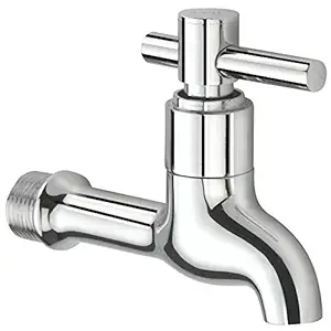 TNL 2 Pin Long Body Nose Quarter Turn Brass Bib Cock C.P Fittings Bib Tap Bathroom Tap Washing Tap Kitchen Sink Tap(Chrome Finish)