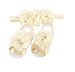 Enuo 4 Sets Baby's Girl's Pearl HeadBands HairBows and Barefoot Foot Flower