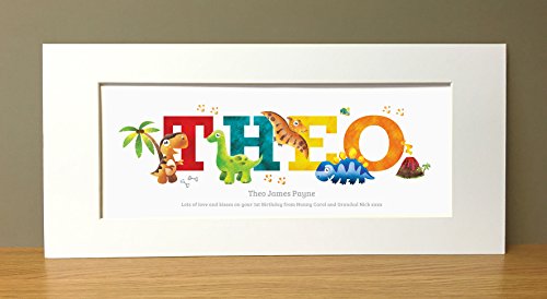Dinosaur Personalised Name Prints - personalised baby gifts