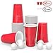 Beer Pong Cups, Ohuhu 50pcs Plastic Party Disposable Cups American Party Cups with 6 Beer Pong Set for Party Christmas Holiday Drinking Games 16oz/473ML