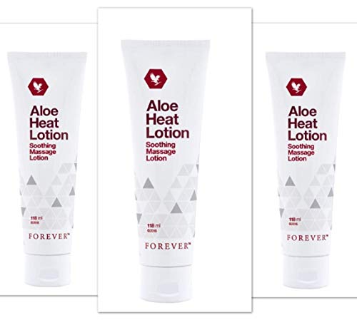 Forever Living Aloe Heat Lotion - Lozione riscaldante all'aloe per massaggi, 118 ml, 3 pezzi