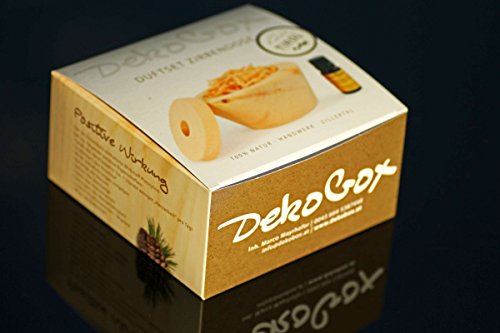 Duftset aus Zirbenholz – Dose & Deckel & Späne & Zirbenöl – Deko Set „Zirbendose“ – 4 Teilig - 6