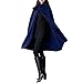 Produktbild Frauen Mantel Jacke, Hansee Poncho Cape Frauen Hoodie lange Mantel Jacke lose Jacke Jumper Outwear Split vorne Poncho Cape Parka Pullover Mantel (L, Marine)