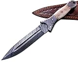 damastmesser kaufen deutschland Neues handgefertigtes Damaskus Steel Blade Jagdmesser. Damascus Stahlbacken. Der Griff besteht aus Knochen mit Mosaikstiften. Echtlederscheide. Gesamtlänge 24,50 cm. Klingenlänge 13,00 cm. Material zur Herstellung von Damastklingen 1095 und 15N20 mit hohem Kohlenstoffgehalt. Ungefähr 200 Schichten. Die Wärmebehandlung erfolgt am Rand 56-58. Nur streng 18+.