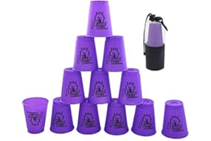 Erlsig Stapelbecher, Sport-Stapelbecher für Training, Spiel, Geschwindigkeitsverbesserung, Wettkampf, Party, 12 Stück, Lila