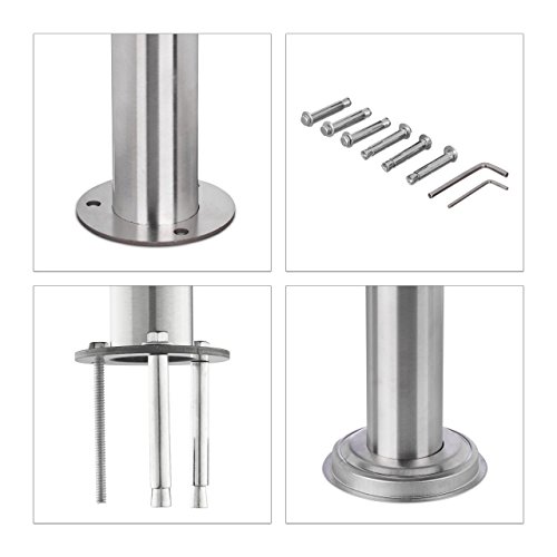 Relaxdays Treppengeländer Edelstahl Set, für Innen und Außen, Handlauf, 1,5 m lang, 2 Pfosten, 2 Querstreben, silber - 5