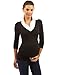 PattyBoutik Mama 2 in 1 Style Collar Long Sleeve Maternity Top (Black 14)
