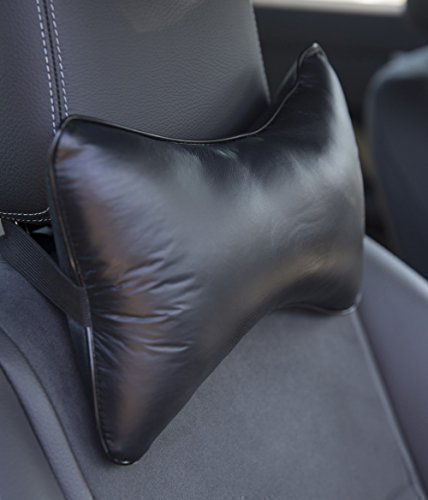 Posture Cushion - Neck Support Travel Cushion With Super Soft Foam Insert. Great For Modern Harder Car Seats. Prevents The Pain And Stiffness In Your Neck When Sitting In The Car Train Or Plane. Available With Leather Feel Cover And Elasticated Strap. Great Quality And Value For Money.